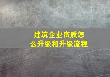 建筑企业资质怎么升级和升级流程