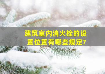 建筑室内消火栓的设置位置有哪些规定?