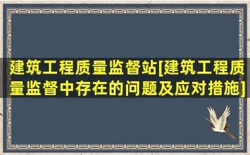 建筑工程质量监督站[建筑工程质量监督中存在的问题及应对措施]