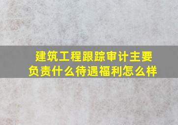 建筑工程跟踪审计主要负责什么,待遇福利怎么样