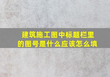 建筑施工图中标题栏里的图号是什么(应该怎么填(