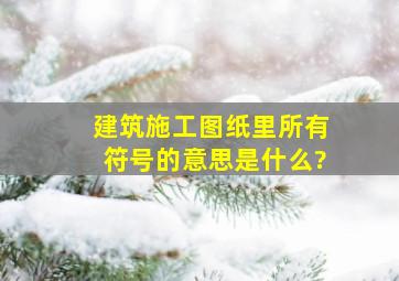 建筑施工图纸里所有符号的意思是什么?