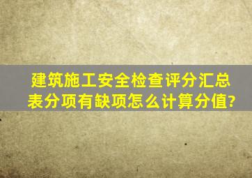 建筑施工安全检查评分汇总表分项有缺项怎么计算分值?