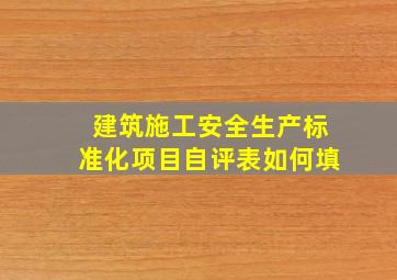 建筑施工安全生产标准化项目自评表如何填(