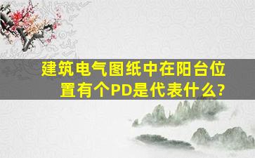 建筑电气图纸中,在阳台位置有个PD是代表什么?