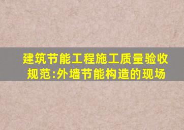 建筑节能工程施工质量验收规范:外墙节能构造的现场