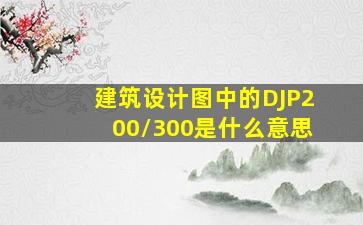 建筑设计图中的DJP200/300是什么意思(