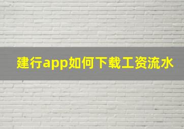 建行app如何下载工资流水