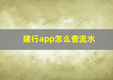 建行app怎么查流水