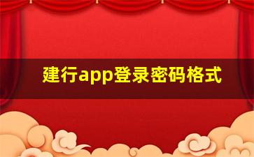 建行app登录密码格式