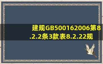 建规GB500162006第8.2.2条3款表8.2.22规定建筑物体积“20000