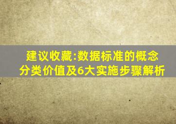 建议收藏:数据标准的概念,分类,价值及6大实施步骤解析