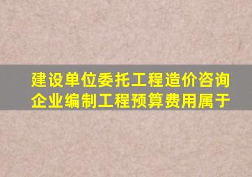 建设单位委托工程造价咨询企业编制工程预算费用属于。