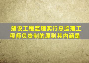 建设工程监理实行总监理工程师负责制的原则,其内涵是( )。