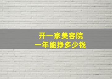 开一家美容院一年能挣多少钱