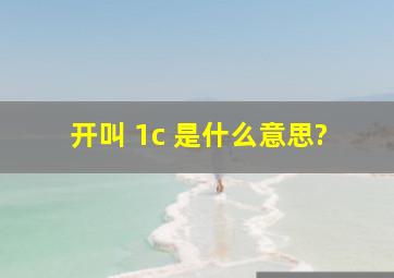 开叫 1c 是什么意思?