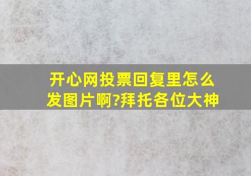 开心网投票回复里怎么发图片啊?拜托各位大神