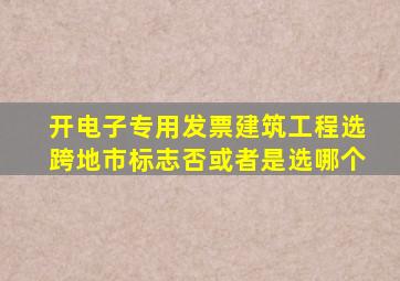 开电子专用发票建筑工程选跨地市标志否或者是,选哪个