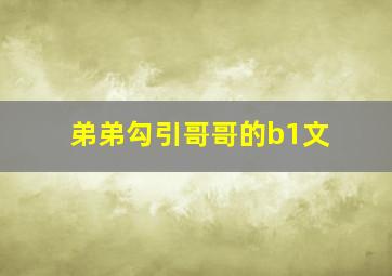 弟弟勾引哥哥的b1文