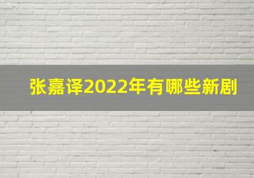 张嘉译2022年有哪些新剧(