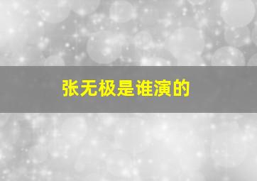 张无极是谁演的