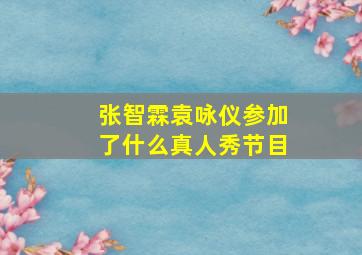 张智霖袁咏仪参加了什么真人秀节目