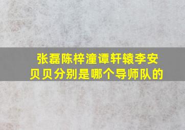 张磊,陈梓潼,谭轩辕,李安,贝贝分别是哪个导师队的