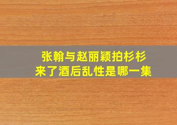 张翰与赵丽颖拍杉杉来了酒后乱性是哪一集