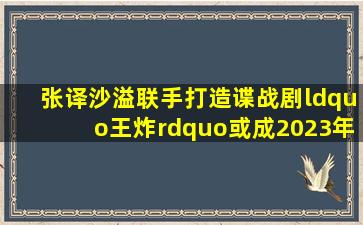 张译沙溢联手打造谍战剧“王炸”,或成2023年最热门剧集