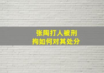 张陶打人被刑拘,如何对其处分