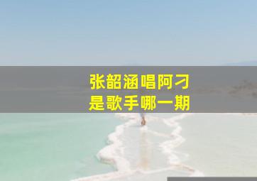 张韶涵唱阿刁是歌手哪一期