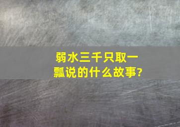 弱水三千,只取一瓢说的什么故事?