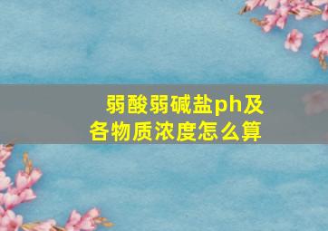 弱酸弱碱盐ph及各物质浓度怎么算