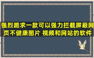 强烈跪求一款可以强力拦截屏蔽网页不健康图片 视频和网站的软件 ...