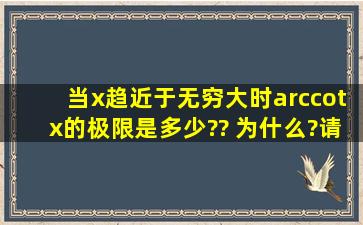 当x趋近于无穷大时,arccotx的极限是多少?? 为什么?请详细说明下,谢谢!