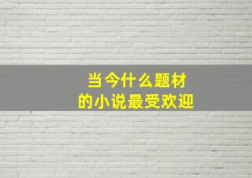 当今,什么题材的小说最受欢迎