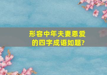 形容中年夫妻恩爱的四字成语如题?