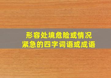 形容处境危险或情况紧急的四字词语或成语