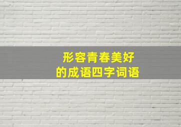 形容青春美好的成语四字词语