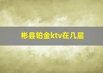 彬县铂金ktv在几层