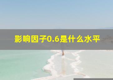 影响因子0.6是什么水平