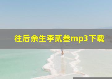 往后余生李贰叁mp3下载