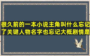 很久前的一本小说,主角叫什么忘记了,关键人物名字也忘记,大概剧情是...