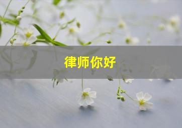 律师你好。