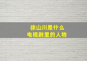 徐山川是什么电视剧里的人物