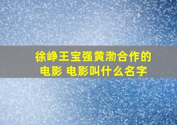 徐峥王宝强黄渤合作的电影 电影叫什么名字