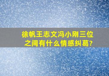 徐帆、王志文、冯小刚三位之间有什么情感纠葛?