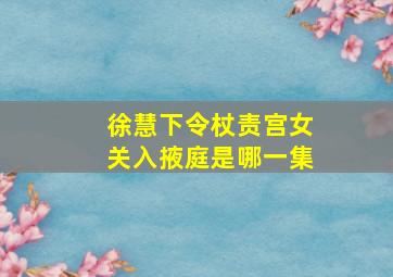 徐慧下令杖责宫女关入掖庭是哪一集