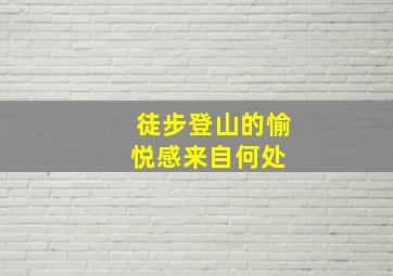 徒步登山的愉悦感来自何处 