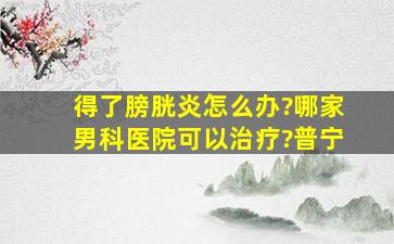 得了膀胱炎怎么办?哪家男科医院可以治疗?普宁